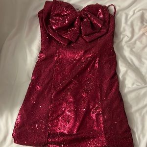 Cutest bow pink sequin dress